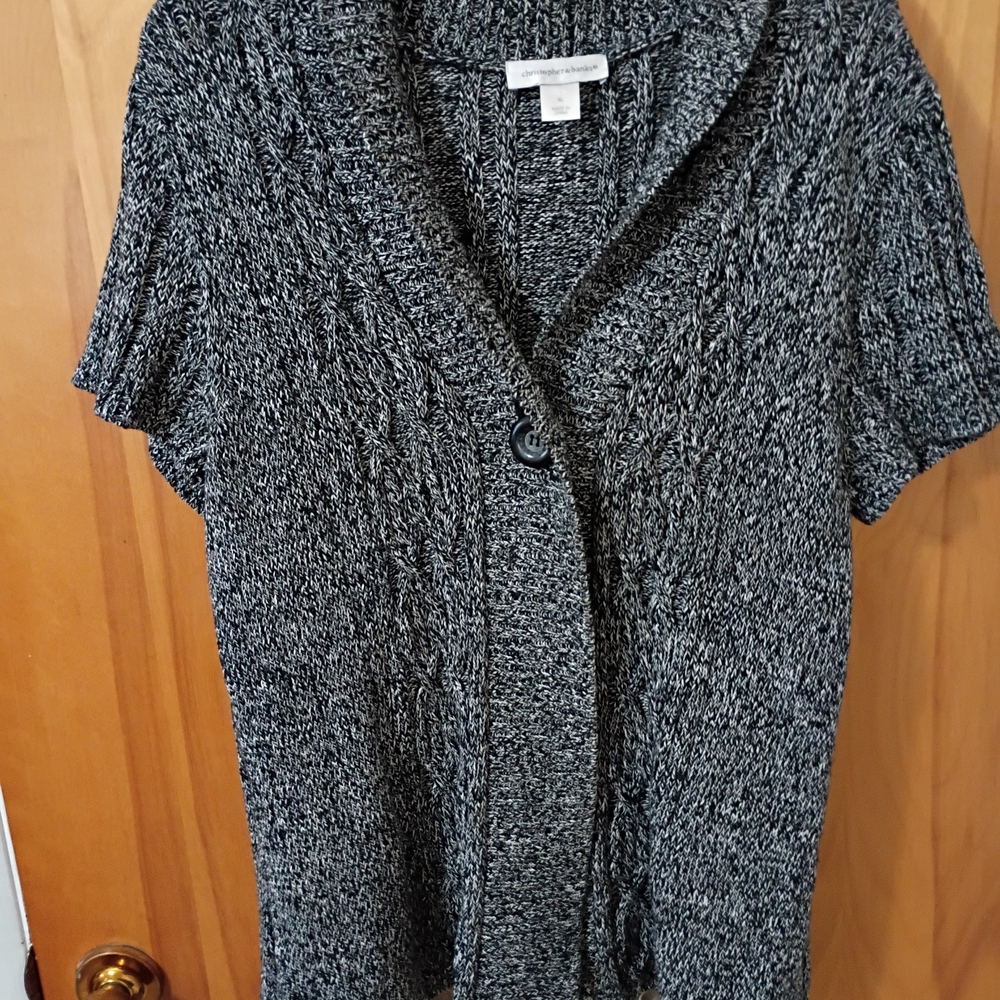 Christopher & Banks Black and White Knit Cardigan